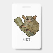 Tarsier cartoon illustratie badge (Achterkant)