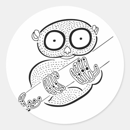 Tarsier Ronde Sticker (Voorkant)