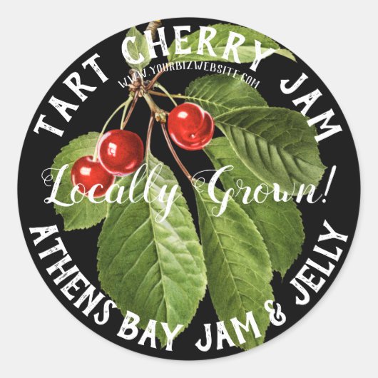 Tart Cherry Jam Product Label (Voorkant)