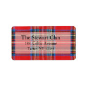 Tartan adreslabel etiket (Voorkant)