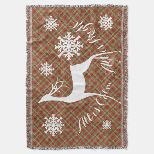 Tartan Alles is rustig Alles is helder Herten werp Deken (Voorkant Verticaal)