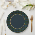 Tartan and Gold Plates  Papieren Bordje<br><div class="desc">Celebrate your special day with our Preppy Classic Tartan Plaid Paper Plates – the perfect blend of timeless style and classic charm.</div>