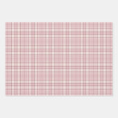 Tartan - Baby Roze met Cement Wit en Donkerroze Inpakpapier Vel (Voorkant)