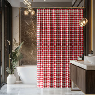 Tartan badkamer gordijn rood zwart cadeau voor hun