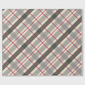 Tartan Balmoraal Black Grey Beige Burgundy Cadeaupapier (Vlak)