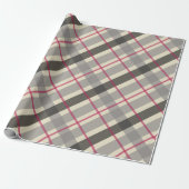Tartan Balmoraal Black Grey Beige Burgundy Cadeaupapier (Uitgerold)