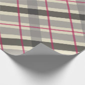 Tartan Balmoraal Black Grey Beige Burgundy Cadeaupapier (Hoek)