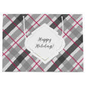 Tartan Balmoral Black Gray Burgundy Groot Cadeauzakje (Voorkant)