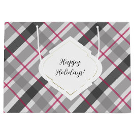 Tartan Balmoral Black Gray Burgundy Groot Cadeauzakje