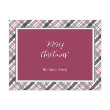 Tartan Balmoral Black Grey Burgundy Monogrammed