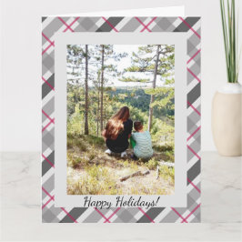 Tartan Balmoral Zwart Grijs Bourgondië Een foto Kaart