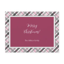 Tartan Balmoral Zwart Grijs Burgundy Monogram