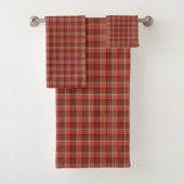 Tartan Bath Towel Festive Red Green Gift for Him Bad Handdoek (Insitu)