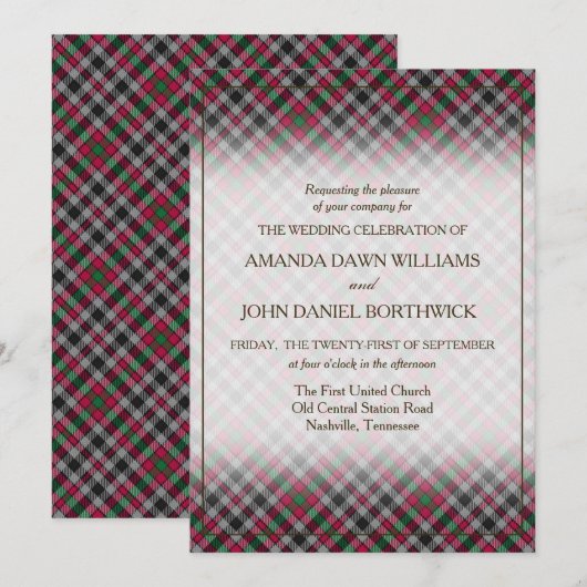 Tartan Beauty Clan Borthwick Scottish Pset (Voorkant / Achterkant)