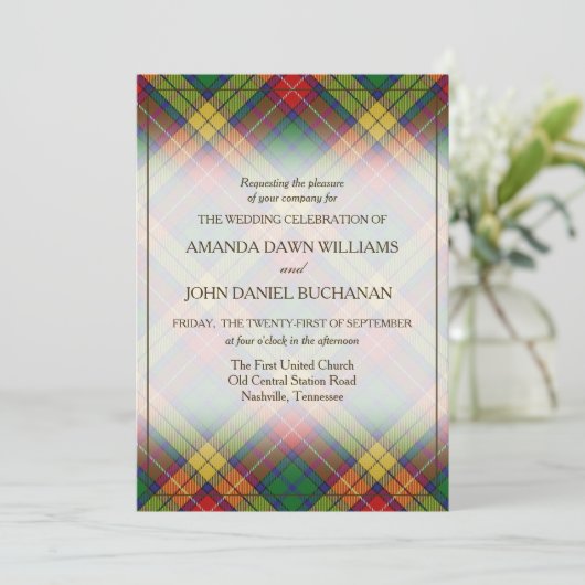 Tartan Beauty Clan Buchanan Scottish Pset (Staand voorkant)