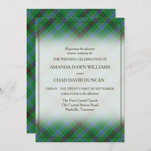 Tartan Beauty Clan Duncan Scottish Pset (Voorkant / Achterkant)