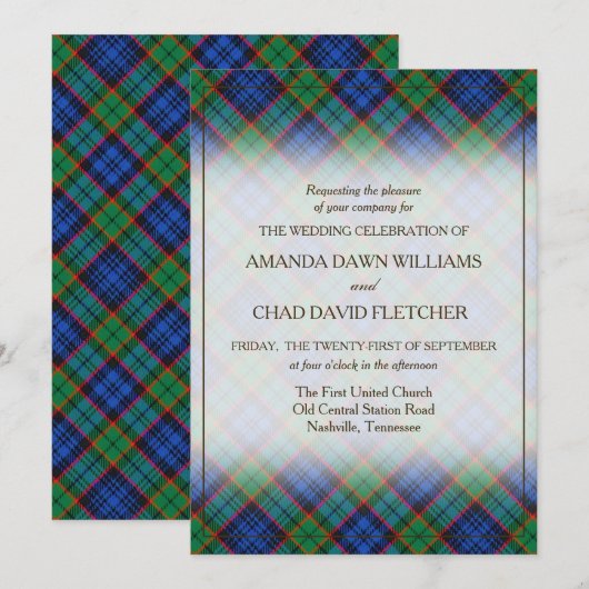 Tartan Beauty Clan Fletcher Scottish Pset (Voorkant / Achterkant)