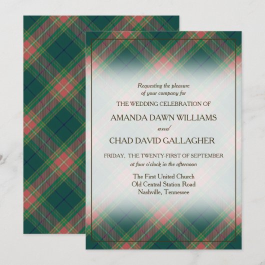 Tartan Beauty Clan Gallagher Irish Pset (Voorkant / Achterkant)