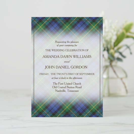 Tartan Beauty Clan Gordon Scottish Pset (Staand voorkant)