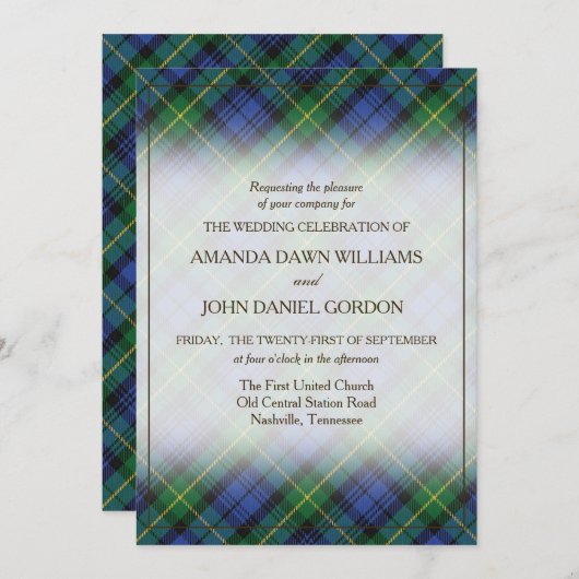 Tartan Beauty Clan Gordon Scottish Pset (Voorkant / Achterkant)