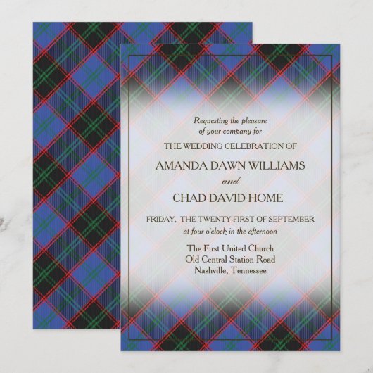 Tartan Beauty Clan Home Hume Schotse Plaid (Voorkant / Achterkant)