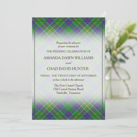 Tartan Beauty Clan Hunter Scottish Pset (Staand voorkant)