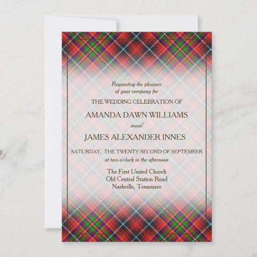 Tartan Beauty Clan Innes Scottish Pset (Voorkant)