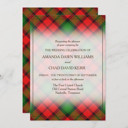 Tartan Beauty Clan Kerr Scottish Pset (Voorkant / Achterkant)