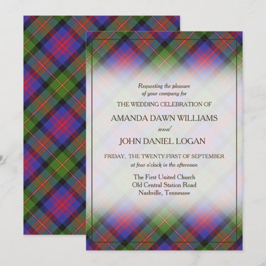 Tartan Beauty Clan Logan Scottish Pset (Voorkant / Achterkant)