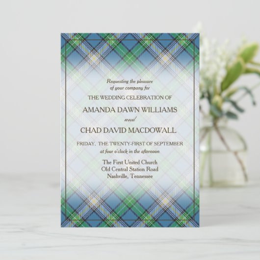 Tartan Beauty Clan MacDowall Scottish Pset (Staand voorkant)