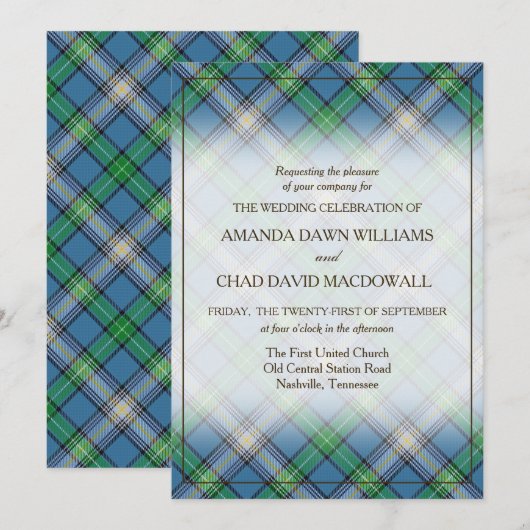 Tartan Beauty Clan MacDowall Scottish Pset (Voorkant / Achterkant)