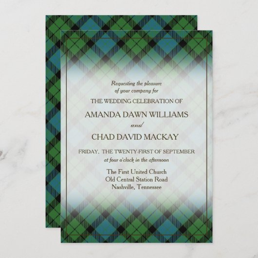 Tartan Beauty Clan MacKay Ancient Scottish Pset (Voorkant / Achterkant)