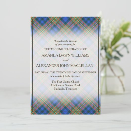 Tartan Beauty Clan MacLellan Scottish Pset (Staand voorkant)