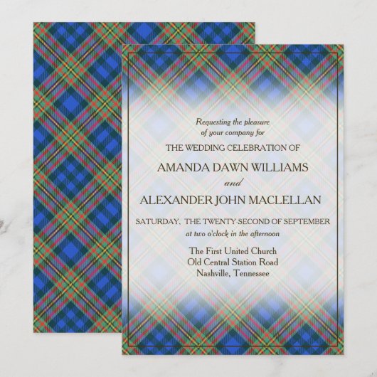 Tartan Beauty Clan MacLellan Scottish Pset (Voorkant / Achterkant)