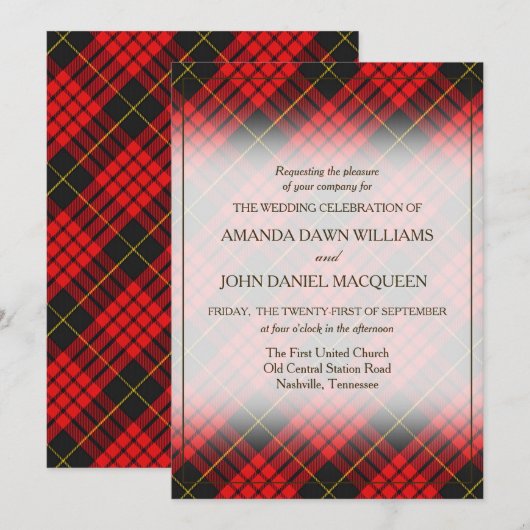 Tartan Beauty Clan MacQueen Scottish Pset (Voorkant / Achterkant)