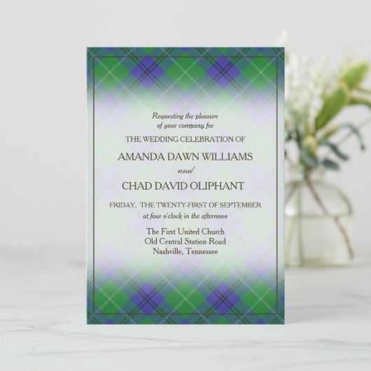 Tartan Beauty Clan Oliphant Scottish Pset (Staand voorkant)