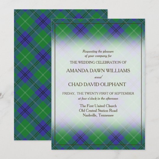 Tartan Beauty Clan Oliphant Scottish Pset (Voorkant / Achterkant)