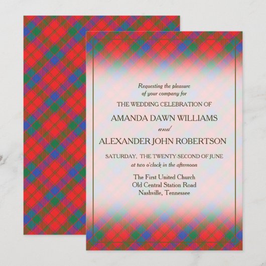 Tartan Beauty Clan Robertson Scottish Pset (Voorkant / Achterkant)