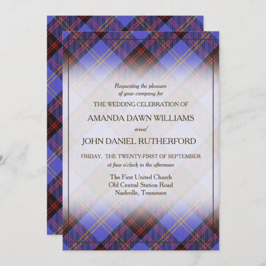 Tartan Beauty Clan Rutherford Scottish Pset (Voorkant / Achterkant)