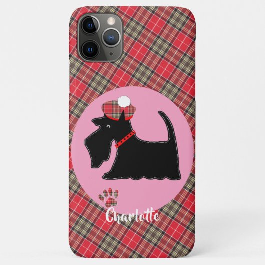 Tartan Betondekte Scottie Dog Cute Dog Personeelsf Case-Mate iPhone Case (Achterkant)