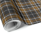 Tartan - Black-Deep Honey Brown-Off White Cadeaupapier (Rol Hoek)