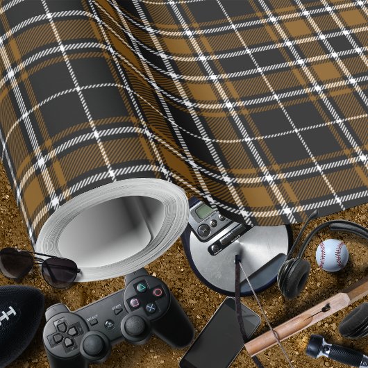 Tartan - Black-Deep Honey Brown-Off White Cadeaupapier