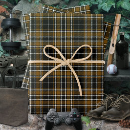 Tartan - Black-Deep Honey Brown-Off White Inpakpapier Vel