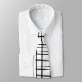 Tartan Black en White Pset Stropdas