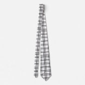 Tartan Black en White Pset Stropdas (Achterkant)