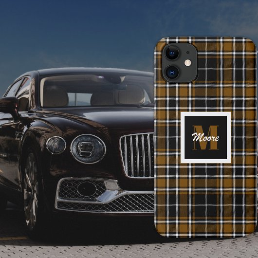 Tartan - Black Honey Brown and Off White Case-Mate iPhone Case