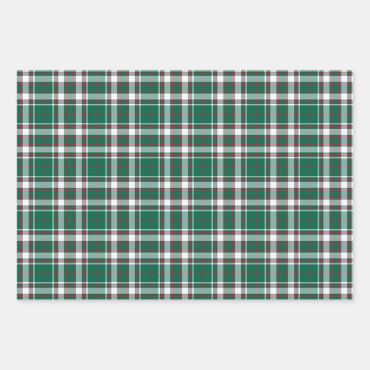 Tartan - Bladen van groenwit en rood oppakpapier Inpakpapier Vel (Voorkant)