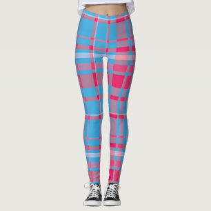 Tartan blauw en rood leggings