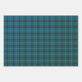 Tartan - Blauw en Turquoise op een donkere achterg Inpakpapier Vel (Voorkant 2)
