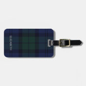 Tartan Blauw Groen Bagagelabel (Voorkant horizontaal)